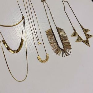 Gold statement necklace lot of 4, Madewell, J. Crew